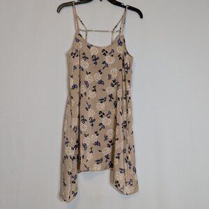 TRIXXI Dust Rose Pink Floral Satin Mini Tank Dress; Size M